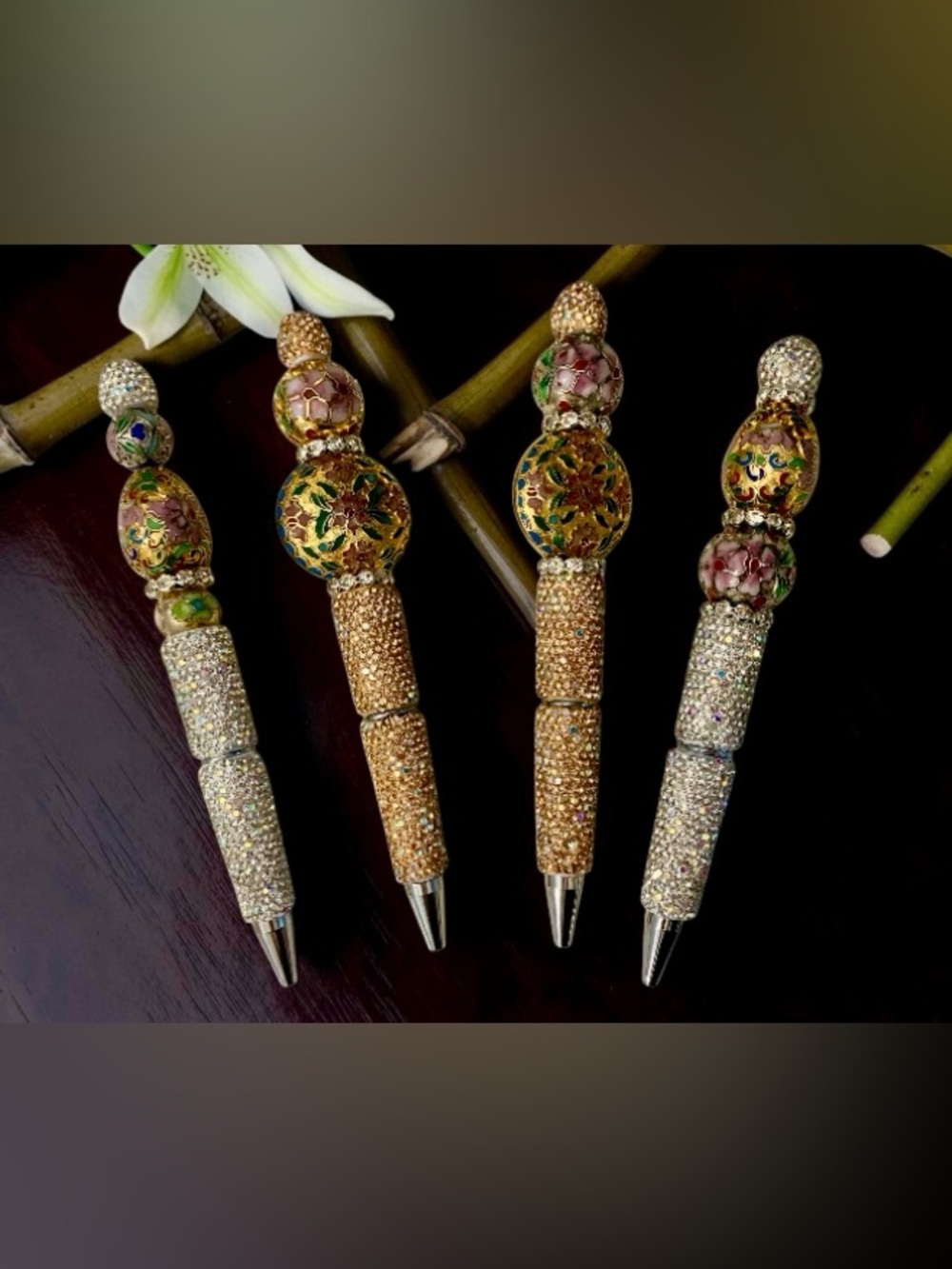 Cloisonné Pens, Glass Pens…Blingy and Made by ME!